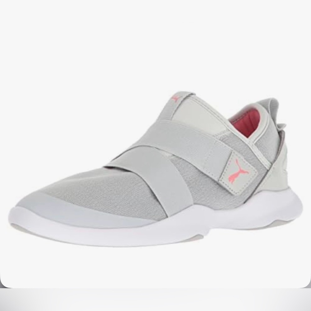 PUMA Woman’s Dare Ac Slip-On Sneakers Light Gray and Pink